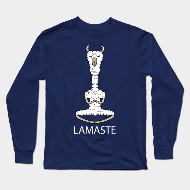 Meditating Lama (b) Long Sleeve T-Shirt by spontania